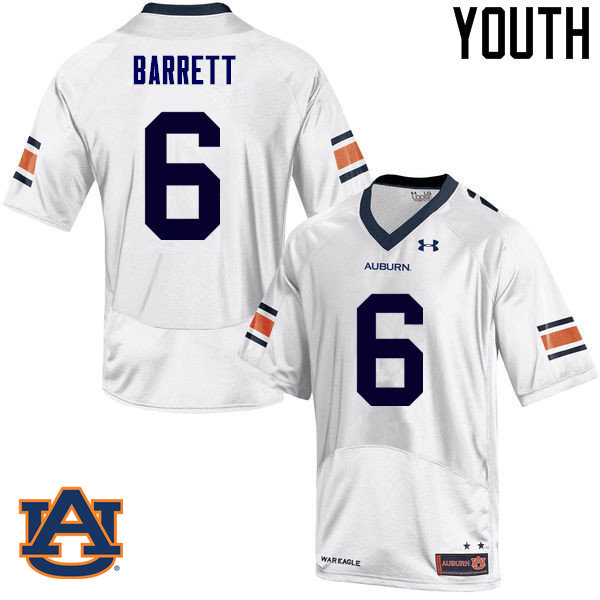 Youth Auburn Tigers #6 Devan Barrett College Football Jerseys Sale-White